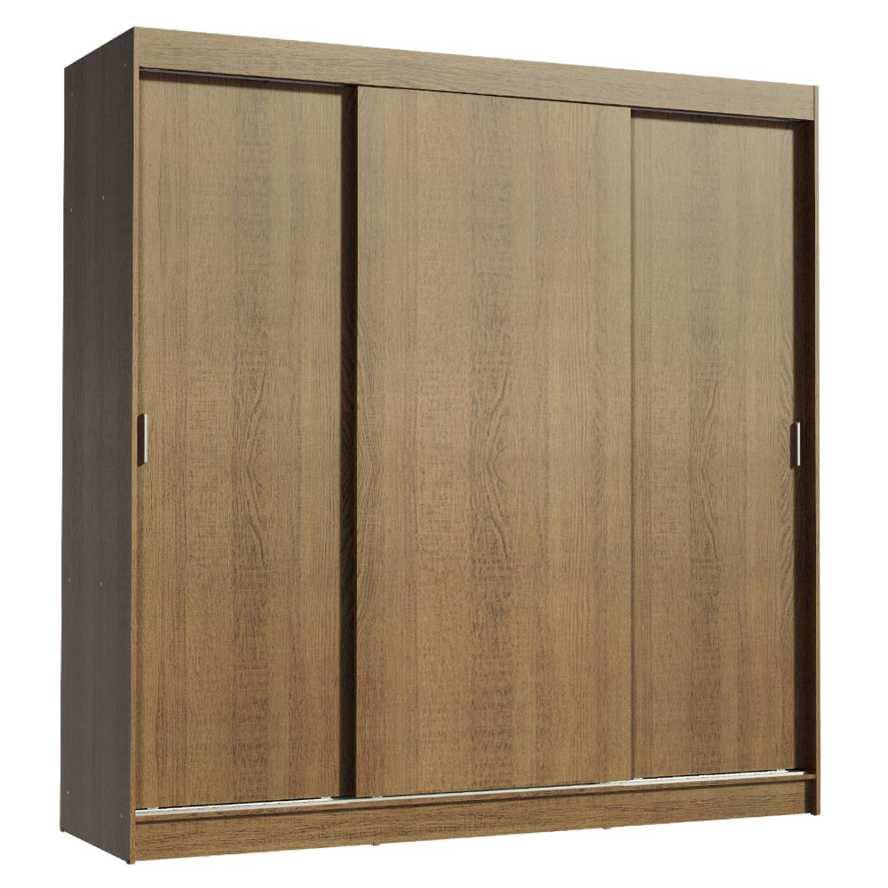 Clóset Reno 3 Puertas Corredizas 4 Cajones Marrón 180 cm x 205 cm x 54 cm