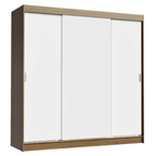 Clóset Reno 3 Puertas Corredizas 4 Cajones Marrón/Blanco 180 cm x 205 cm x 54 cm