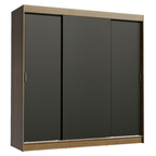 Clóset Reno 3 Puertas Corredizas 4 Cajones Marrón/Negro 180 cm x 205 cm x 54 cm