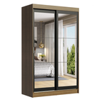 Clóset Tokio 2 Puertas Corredizas con Espejos Marrón/Negro 218 cm x 109 cm x 54 cm