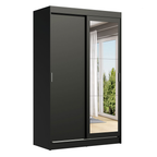 Clóset Tokio 2 Puertas Corredizas 1 Espejo Negro 218 cm x 109 cm x 54 cm