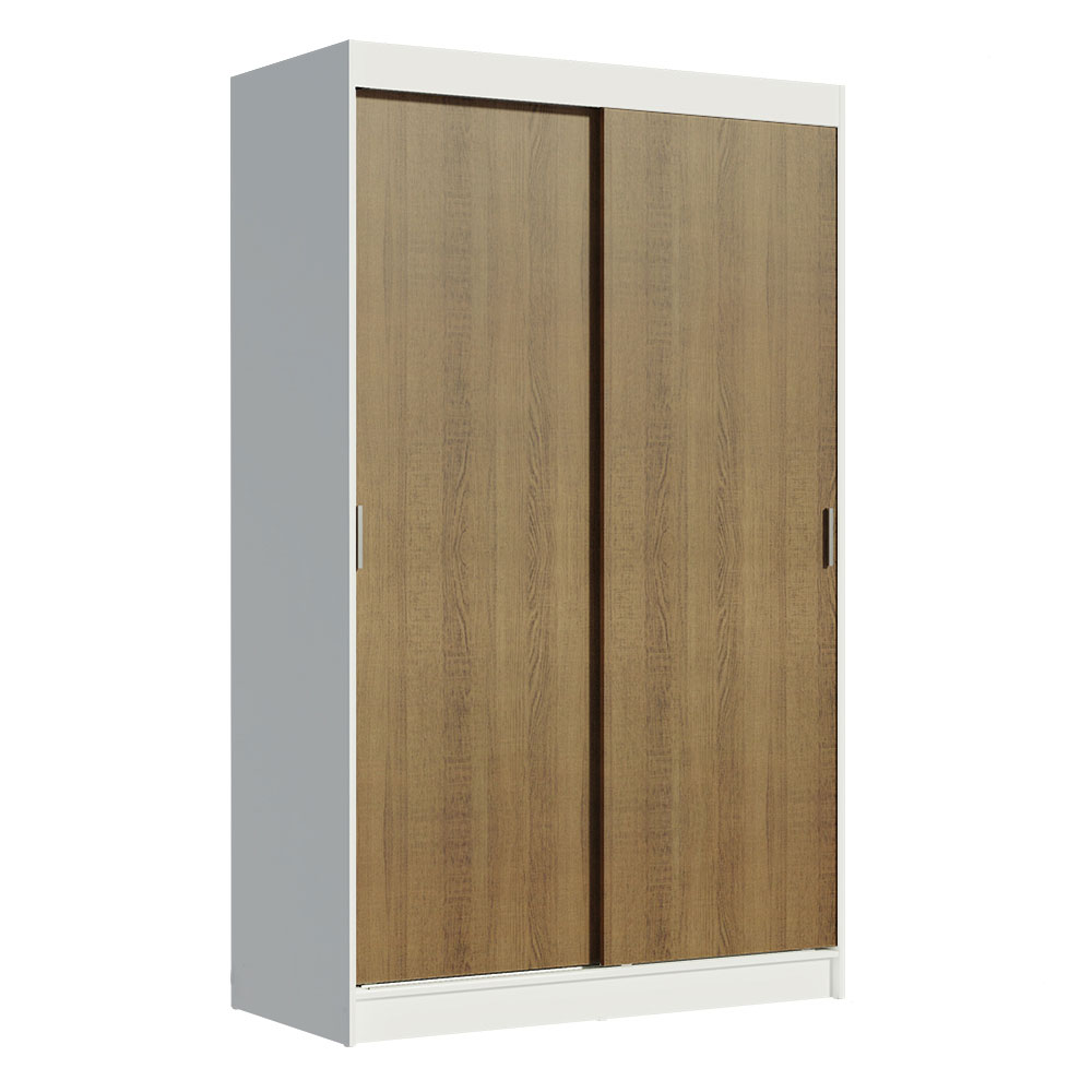 Clóset Tokio 2 Puertas Corredizas 2 Cajones Blanco/Marrón 218 cm x 109 cm x 54 cm