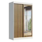 Clóset Tokio 2 Puertas Corredizas 1 Espejo Blanco/Marrón 218 cm x 109 cm x 54 cm