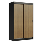 Clóset Tokio 2 Puertas Corredizas 2 Cajones Negro/Marrón 218 cm x 109 cm x 54 cm
