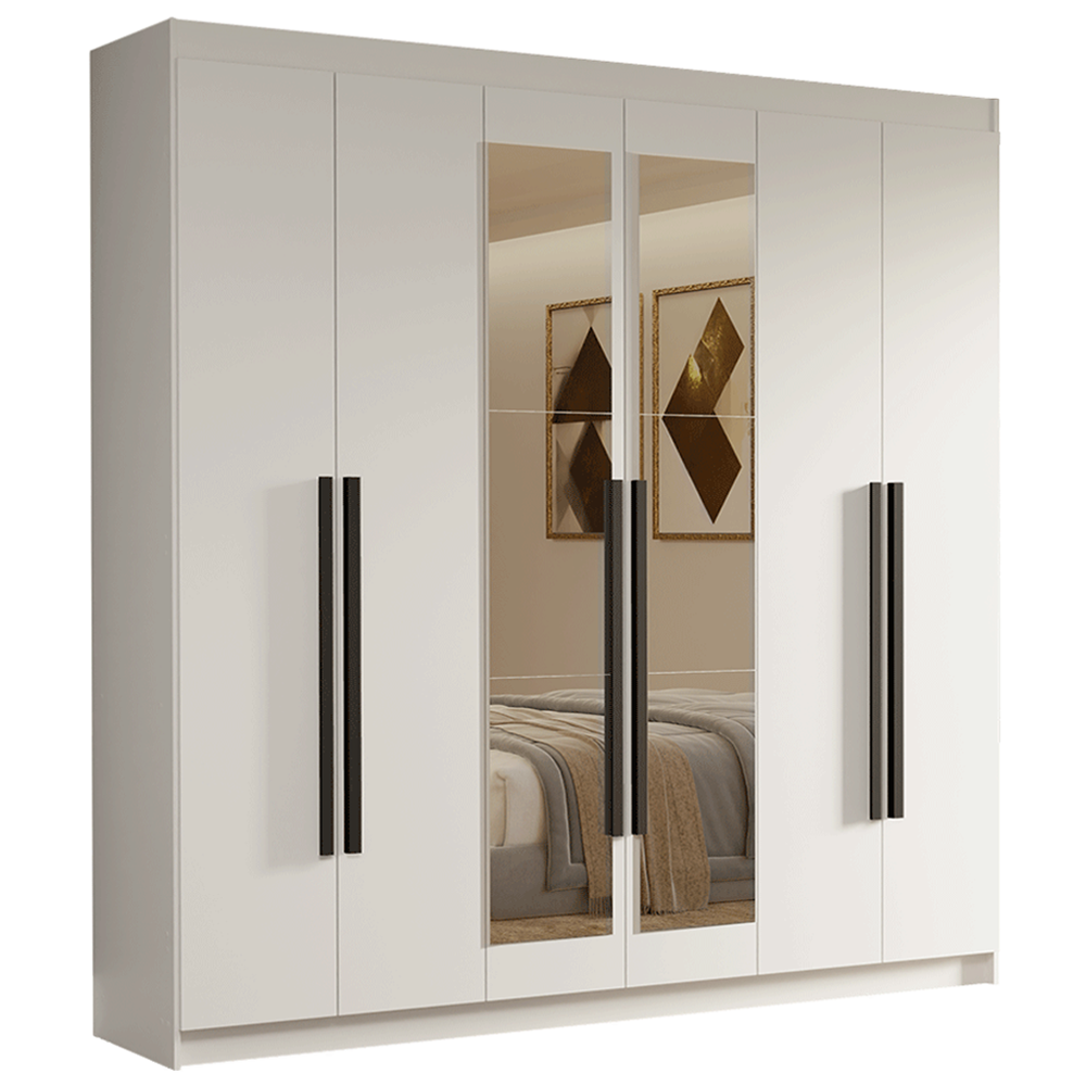 Closet Venus 6 Puertas 4 Cajones 2 Espejos Blanco