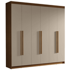 Closet Venus 6 Puertas 4 Cajones 2 Barrales MarrónCrema