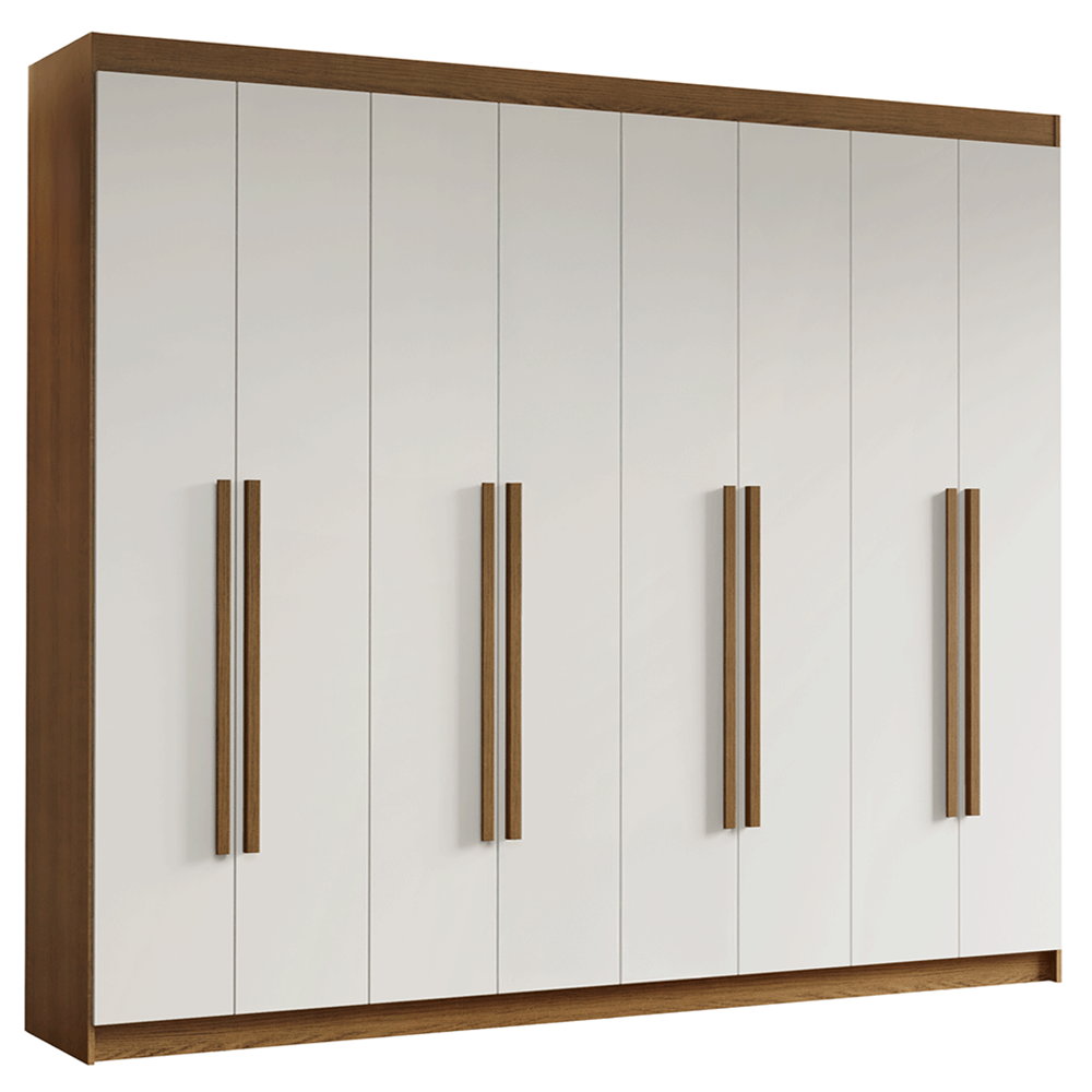 Closet Venus 8 Puertas 4 Cajones 2 Barrales MarrónBlanco