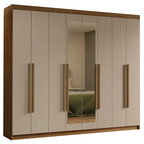 Closet Venus 8 Puertas 4 Cajones 2 Espejos MarrónCrema