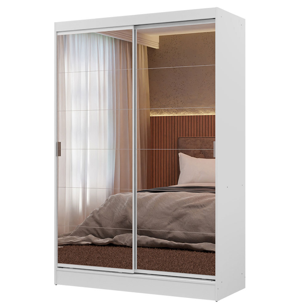 Closet Max 2 Puertas Corredizas con Espejos Blanco 183 cm x 119 cm x 54 cm