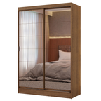 Closet Max 2 Puertas Corredizas con Espejos Marrón 183 cm x 119 cm x 54 cm