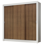 Clóset Nobre 3 Puertas Corredizas Blanco/Marrón 205 cm x 170 cm x 51 cm