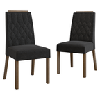 Kit 2 Sillas de Comedor Madesa 4256 Oxford con Borde Superior MarrónOxford