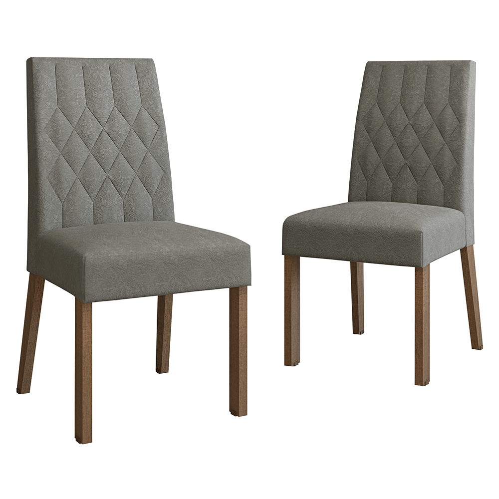 Kit 2 Sillas de Comedor Madesa 4256 Silver