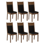 Kit con 6 Sillas de Comedor 4280 MarrónNegro