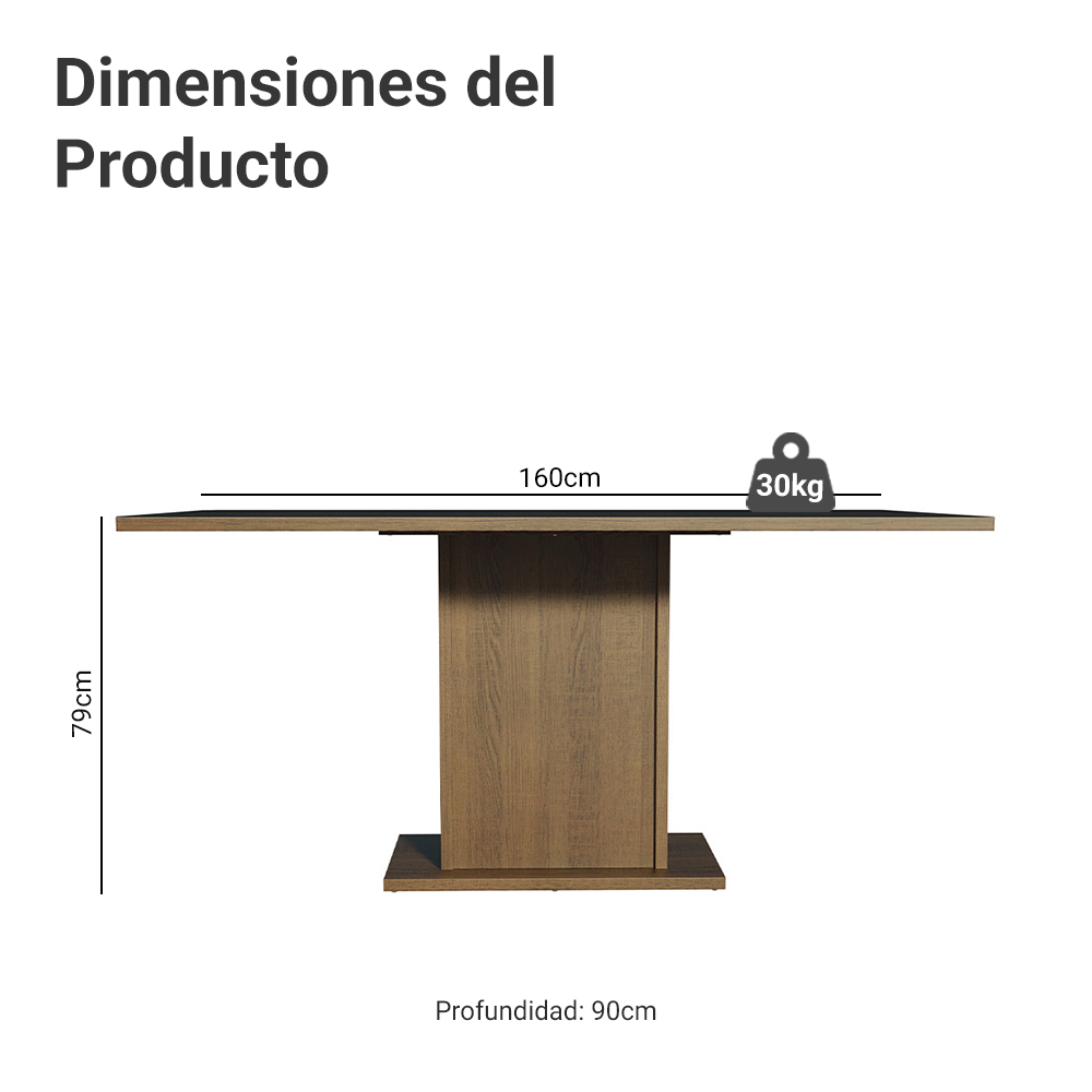 Mesa de Comedor Rectangular 6 Puestos