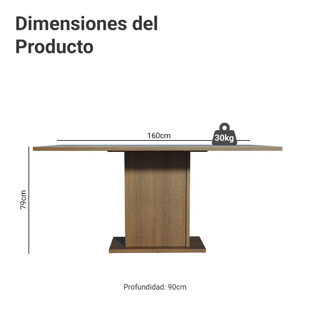 Mesa de Comedor Rectangular 6 Puestos