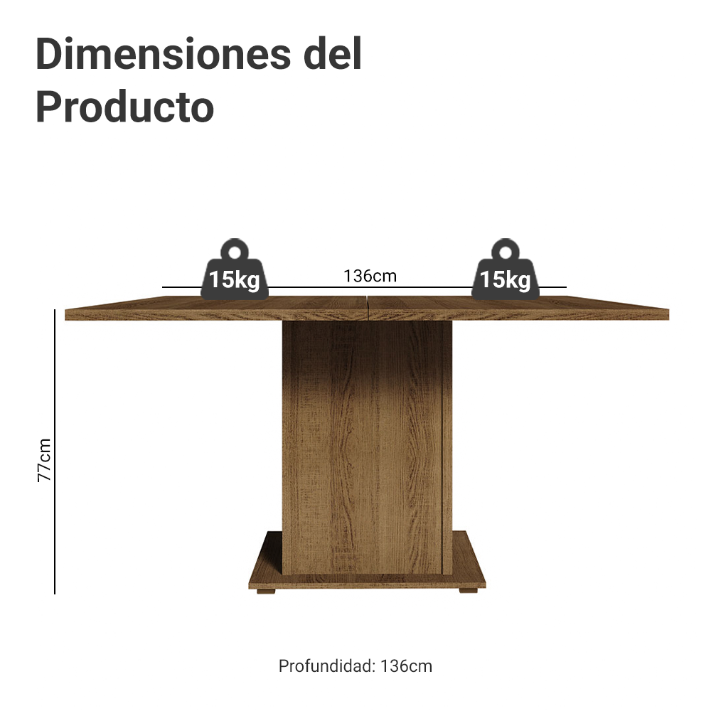 Mesa de Comedor Cuadrada 8 Puestos
