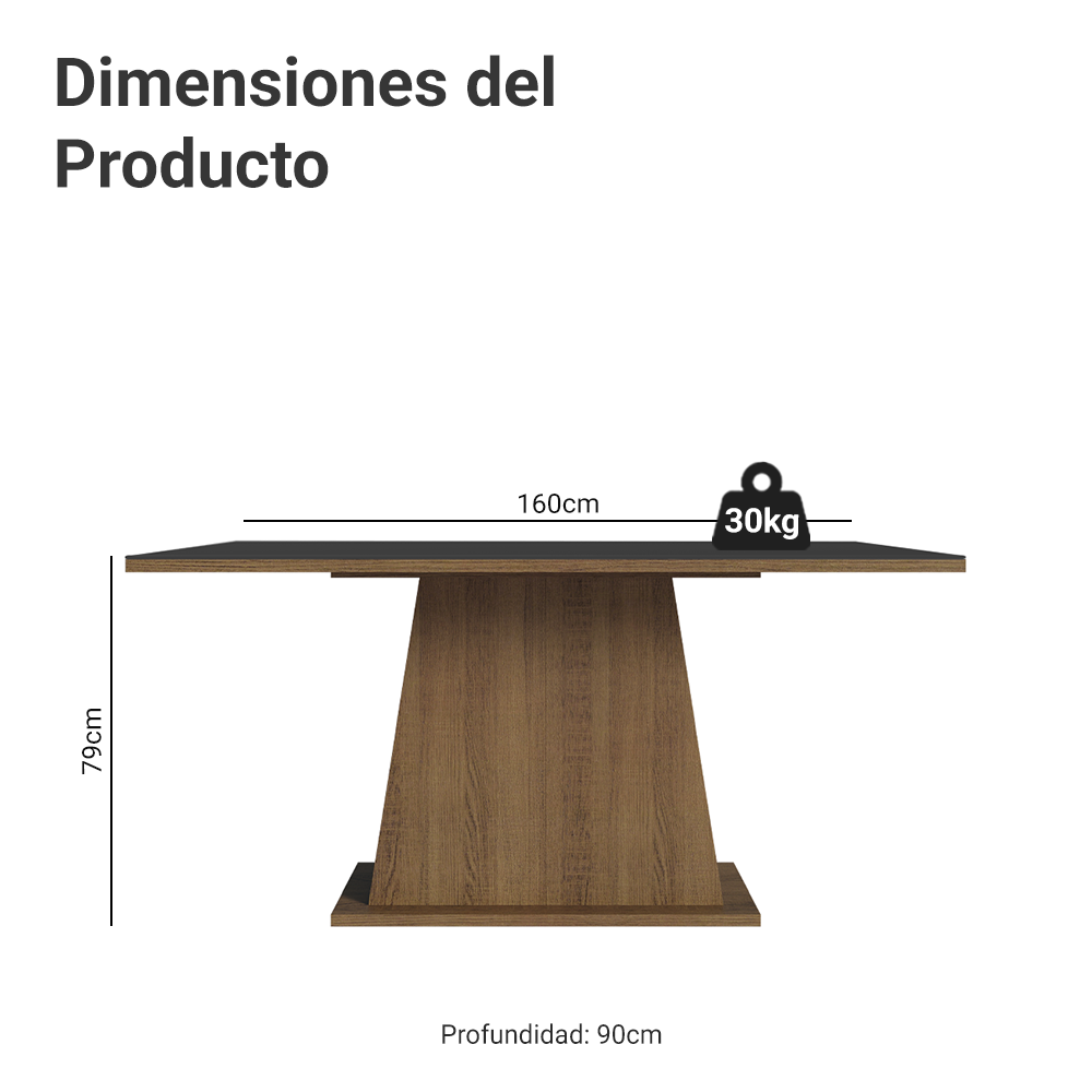Mesa de Comedor Rectangular 6 Puestos