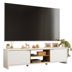 Centro de Entretenimiento Mesa para TV Linz Hasta 80 Pulgadas Blanco/Marrón