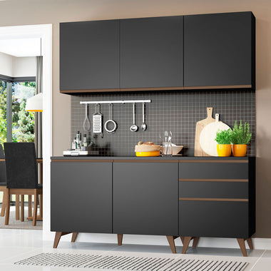 Cocina Integral Reims 1.80 m con Encimera Negro 80