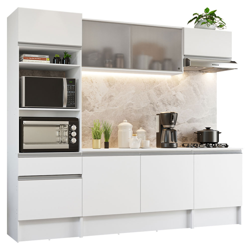 Cocina Integral Topazio 2.40 m con Encimera Blanco