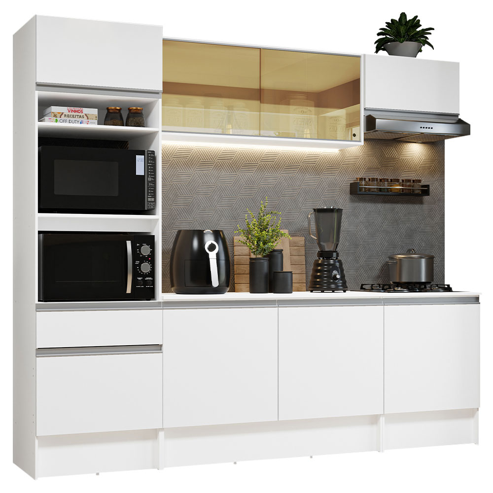 Cocina Integral Diamante 2.40 m con Encimera Blanco