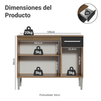 Mueble de Cocina Emilly 1.05 m 3 Puertas 1 Cajón con Encimera de MDP Marrón/Negro