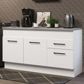 Mueble de Cocina Bajo Agata 1.50 m 2 Puertas 2 Cajones con Encimera Blanco