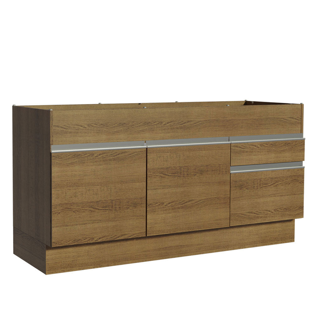 Mueble de Cocina Bajo Glamy 1.50 m 2 Puertas 2 Cajones Marrón