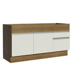 Mueble de Cocina Bajo Glamy 1.50 m 2 Puertas 2 Cajones Marrón/Blanco