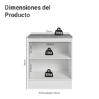 Mueble de Cocina Bajo Vik 70 cm 2 Puertas Blanco/Gris