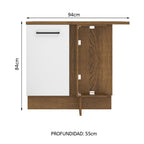 Mueble de Cocina Bajo de Esquina Agata 1 Puerta Marrón/Blanco