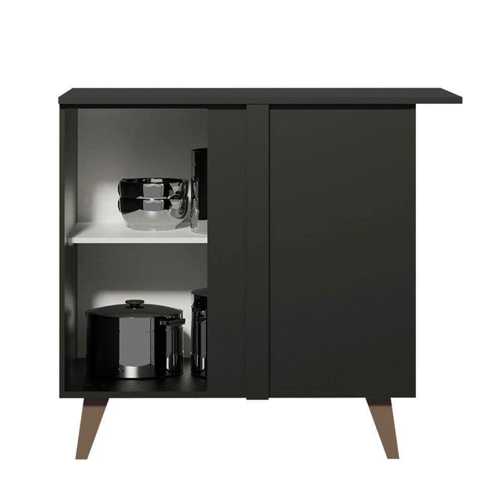 Mueble de Cocina Bajo de Esquina Reims 1 Puerta Negro