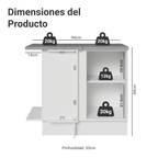 Mueble de Cocina Bajo de Esquina Vik 1 Puerta Blanco/Verde