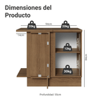 Mueble de Cocina Bajo de Esquina Vik 1 Puerta MarrónVerde