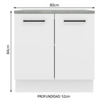Mueble de Cocina Bajo Agata 80 cm 2 Puertas Blanco
