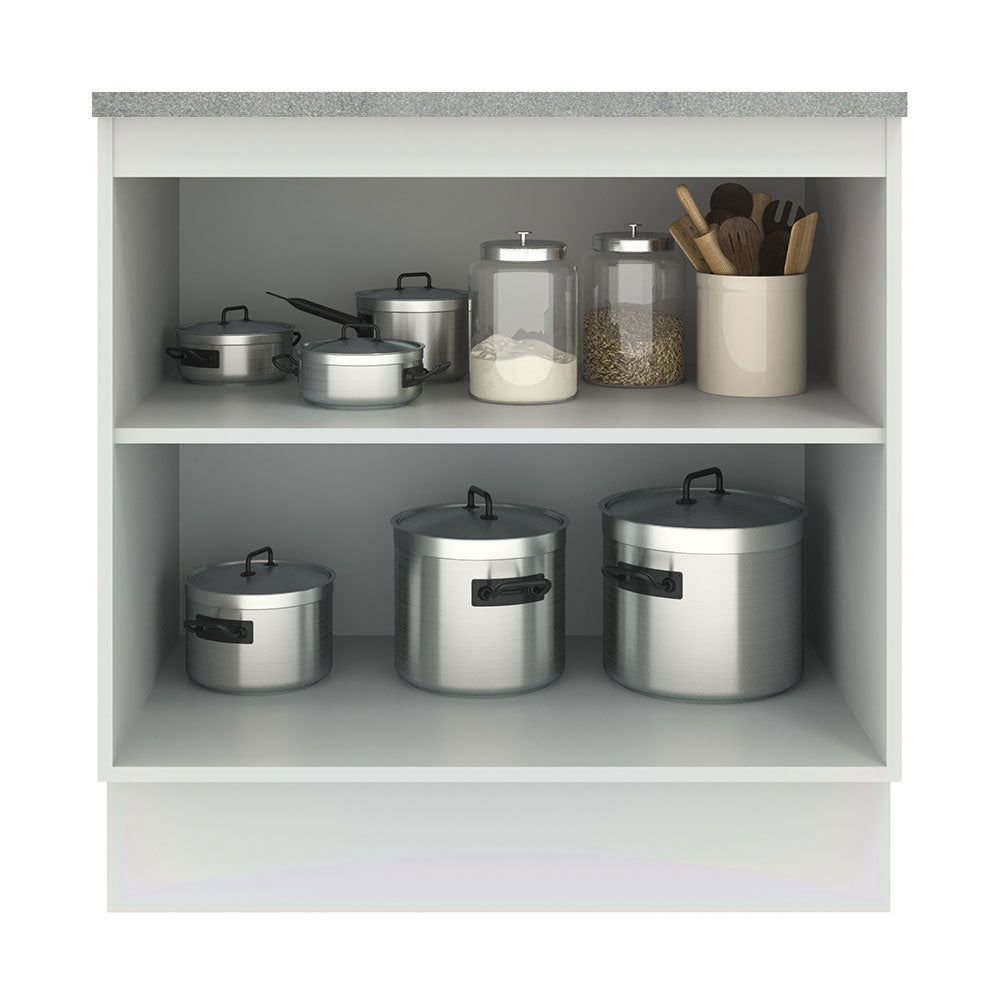 Mueble de Cocina Bajo Agata 80 cm 2 Puertas Blanco/Gris