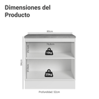 Mueble de Cocina Bajo Vik 80 cm 2 Puertas Blanco/Gris