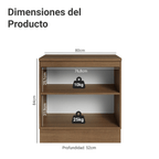 Mueble de Cocina Bajo Vik 80 cm 2 Puertas Marrón/Gris