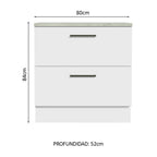 Mueble de Cocina Bajo Agata 80 cm 2 Cajones Blanco