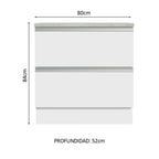 Mueble de Cocina Bajo Glamy 80 cm 2 Cajones Blanco
