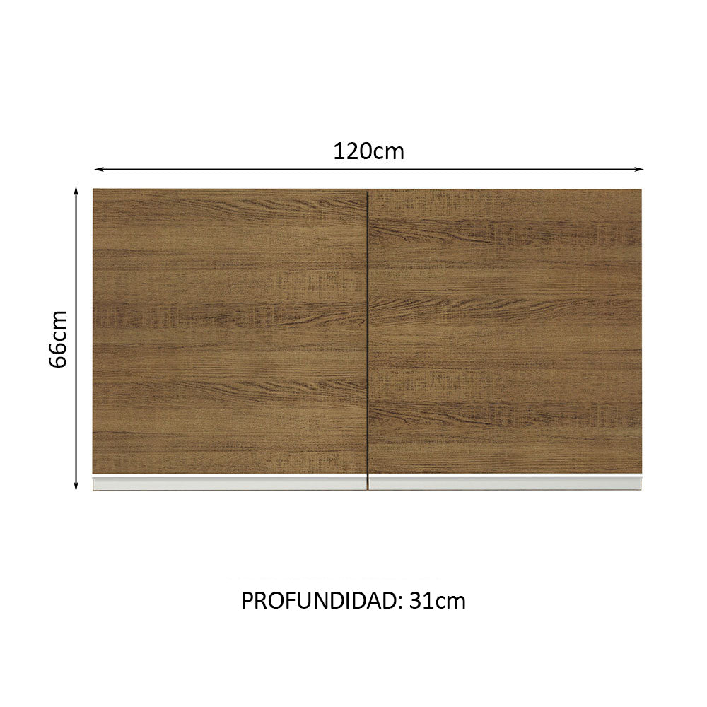 Mueble de Cocina Superior Glamy 1.20 Metros 2 Puertas Marrón