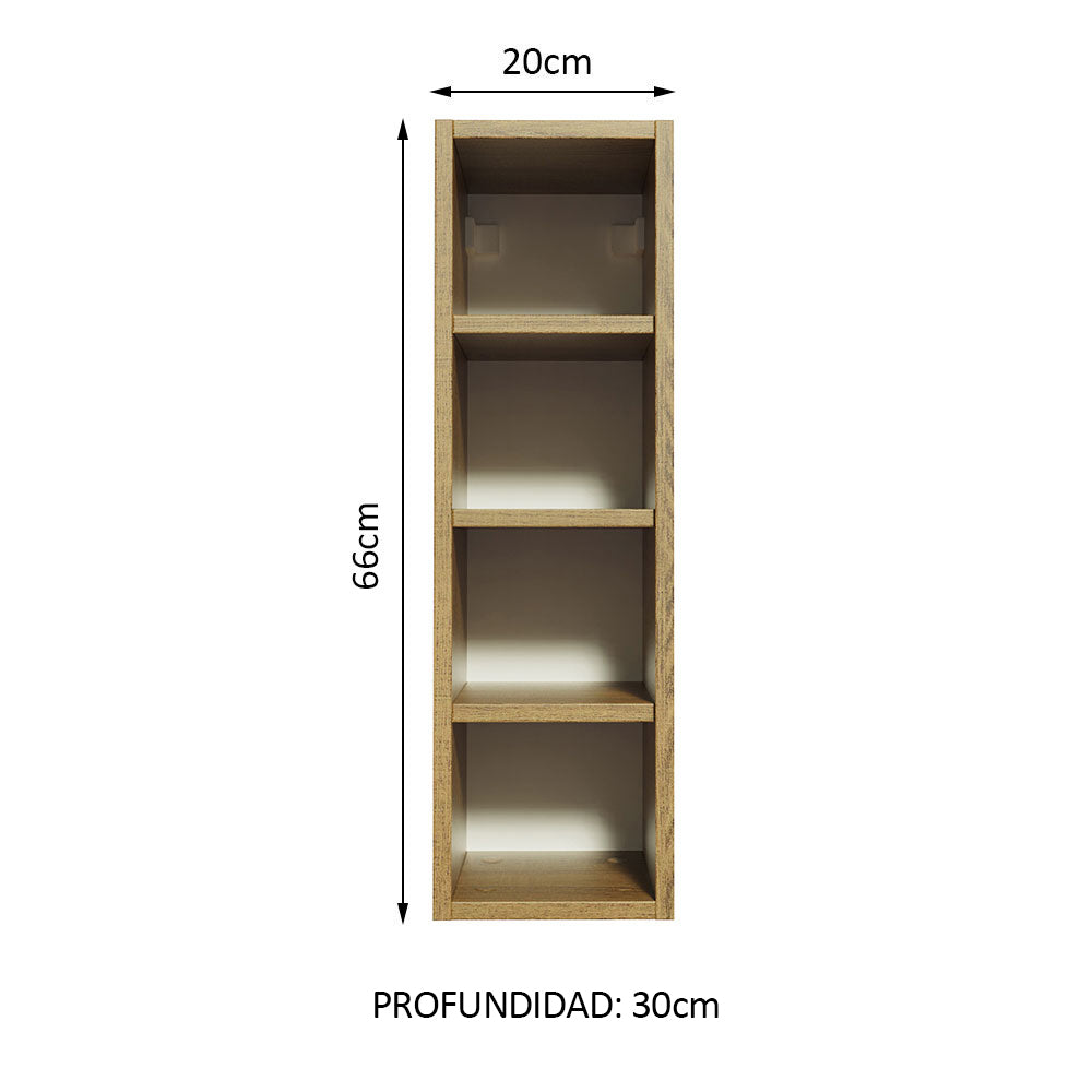 Mueble de Cocina Superior Portabotellas Glamy 4 Nichos 20 cm