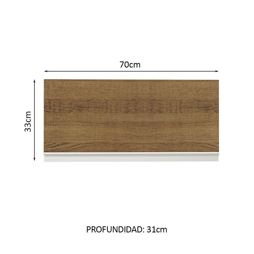 Mueble de Cocina Superior Glamy 70 cm 1 Puerta Abatible Blanco/Marrón