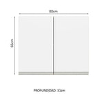 Mueble de Cocina Superior Glamy 80 cm 2 Puertas Marrón/Blanco