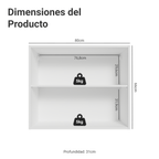Mueble de Cocina Superior Vik 80 cm 2 Puertas Blanco/Gris