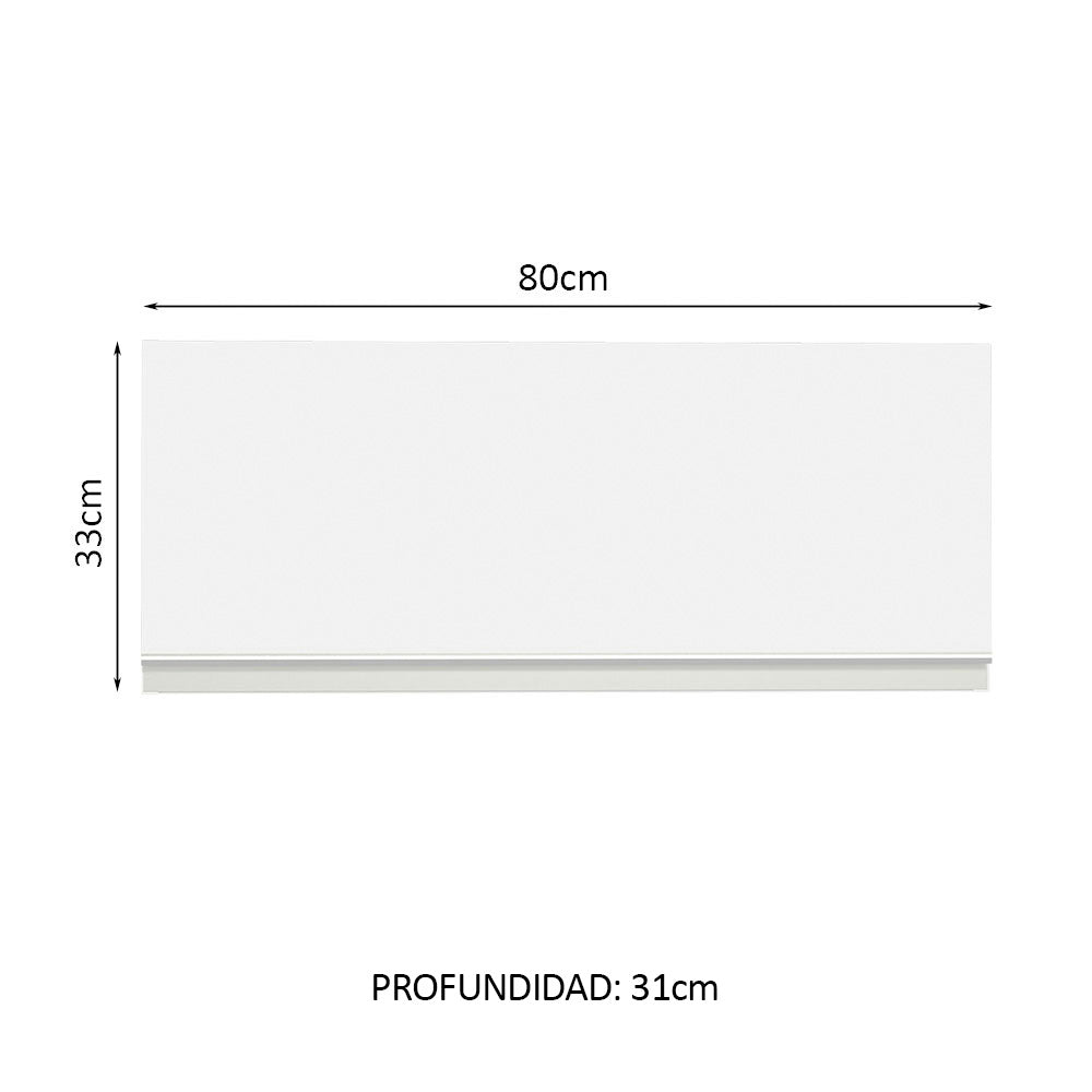 Mueble de Cocina Superior Glamy 80 cm 1 Puerta Abatible Blanco