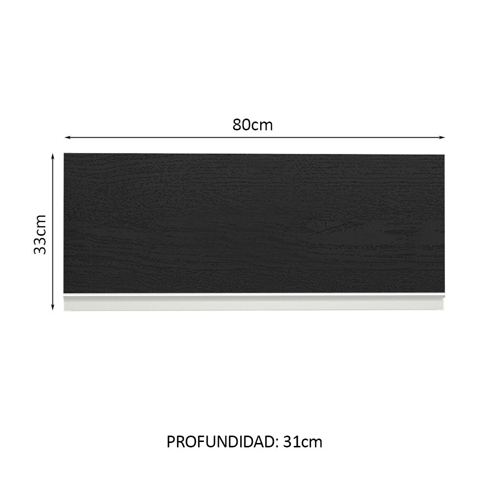 Mueble de Cocina Superior Madesa Glamy 80 cm 1 Puerta Abatible Blanco/Negro