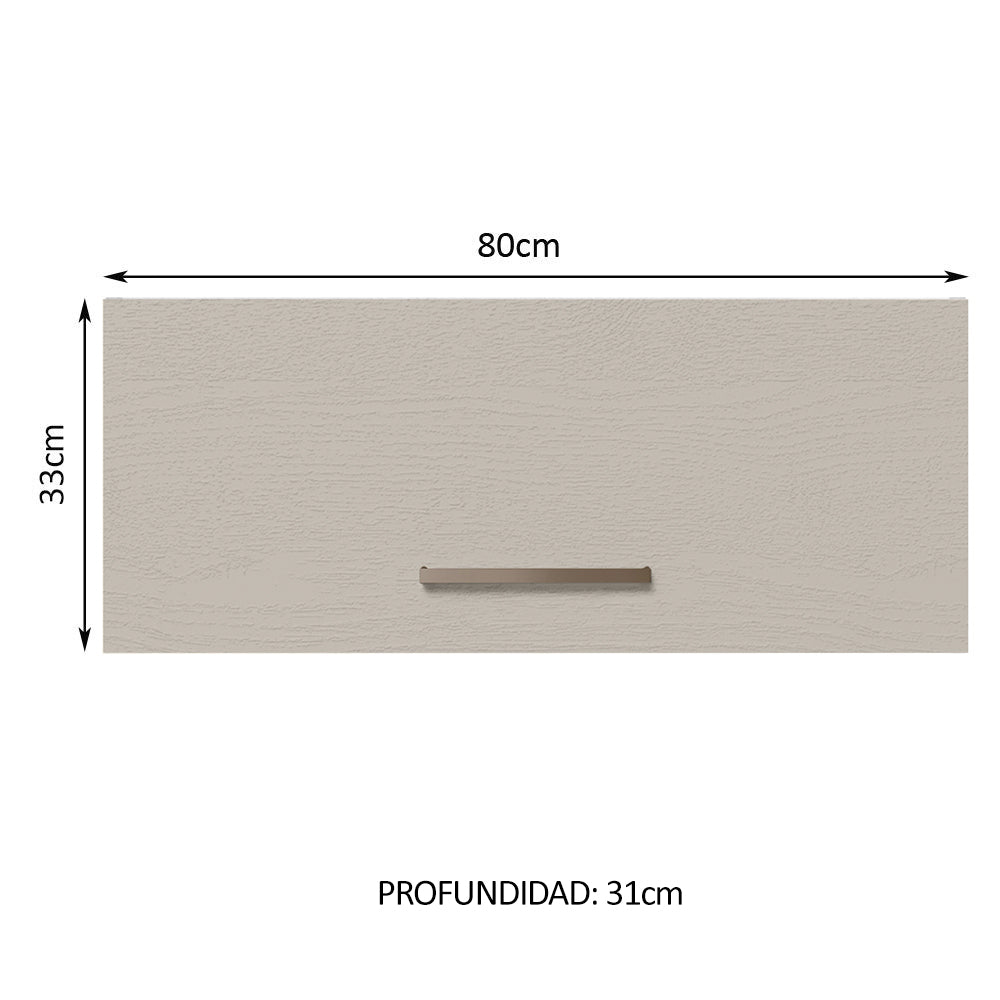 Mueble de Cocina Superior Agata 80 cm 1 Puerta Abatible Marrón/Crema