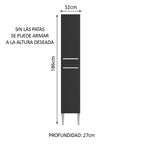 Mueble de Cocina Armario Vertical Emilly 2 Puertas Marrón/Negro